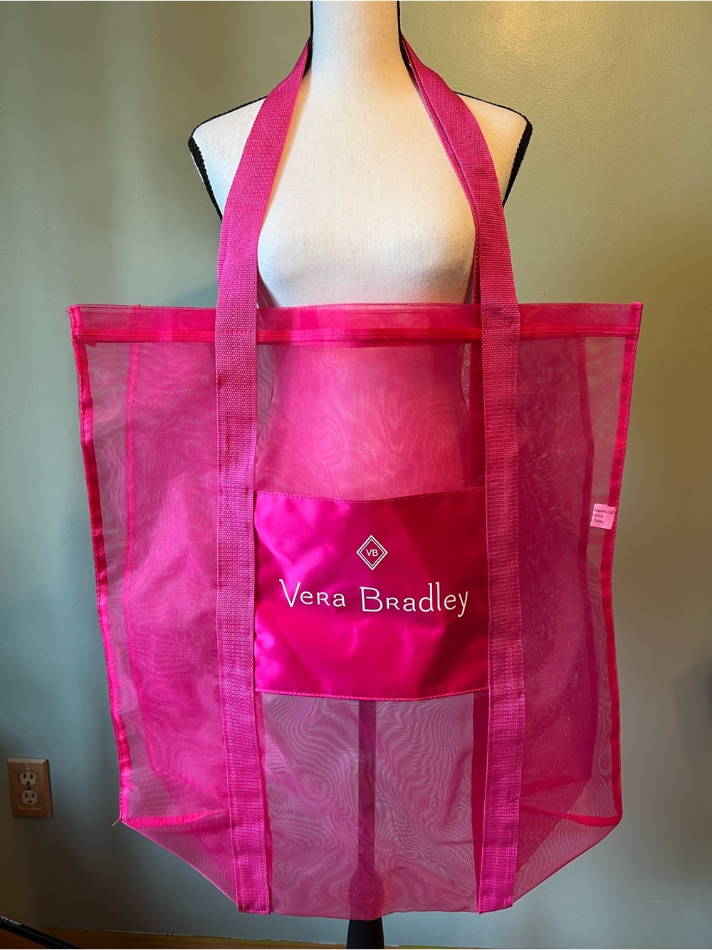 Vera Bradley Hot Pink Mesh Shopping Bag